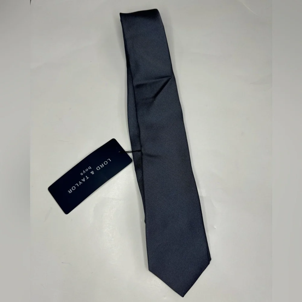 Lord & Taylor NWT boys gray silk tie